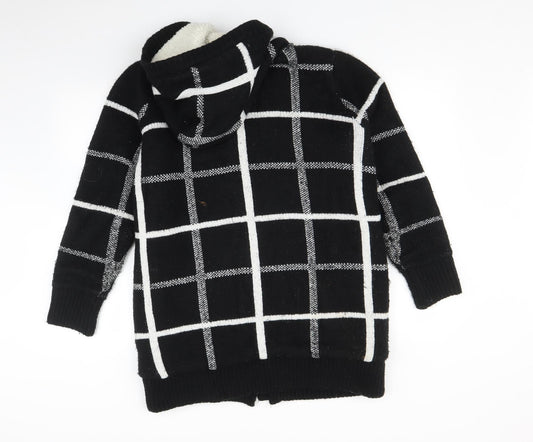 Matalan Womens Black Check Jacket Coat Size M