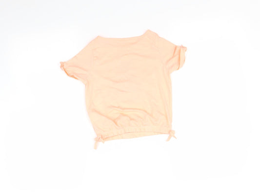 H+T Girls Orange Basic T-Shirt Size 3 Years - Pineapple