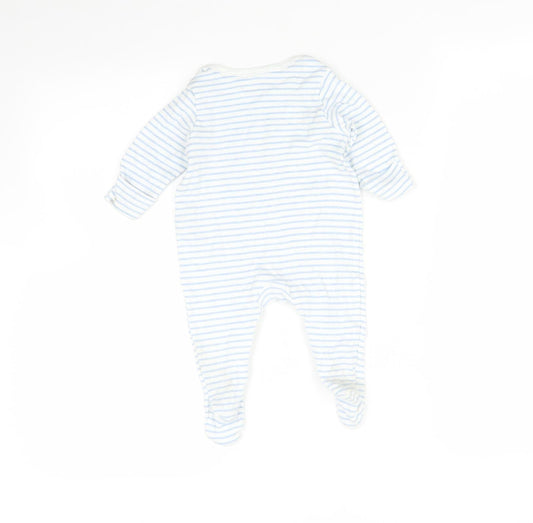 Marks and Spencer Baby Blue Striped Babygrow One-Piece Size 0-3 Months - tatty teddy