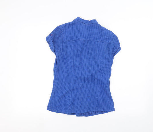 Womens UK Size 6 H&M Blue Basic Button-Up