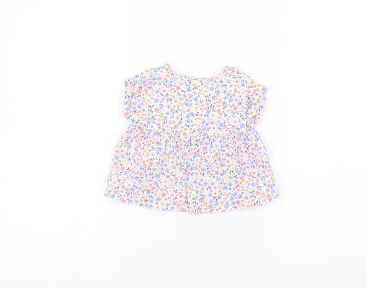 TEX Baby White Floral Basic T-Shirt Size 9-12 Months