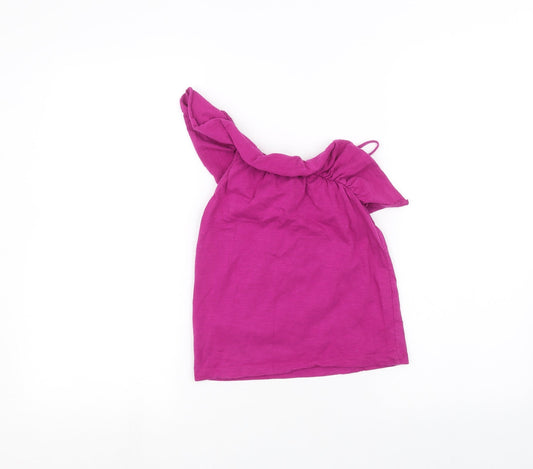 NEXT Girls Pink Basic Blouse Size 7 Years