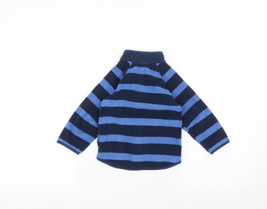 Preworn Baby Blue Striped Jacket Size 6-9 Months
