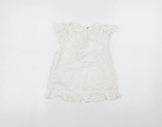 NEXT Girls White Basic T-Shirt Size 7 Years