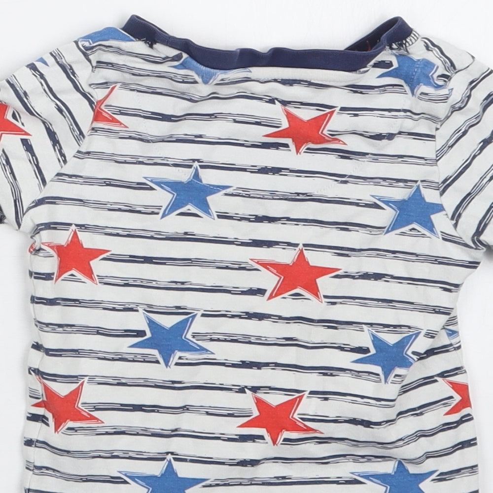 Tu Boys White Geometric Pyjama Top Size 2-3 Years