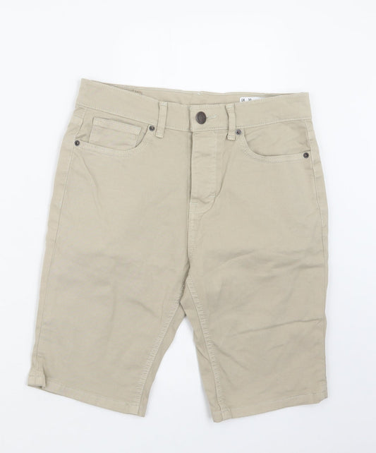 Additional front view of Denim Co. men’s beige cargo shorts, size 29, in