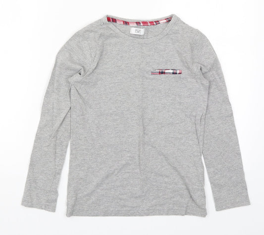 F&F Girls Grey Solid Top Pyjama Top Size 9-10 Years