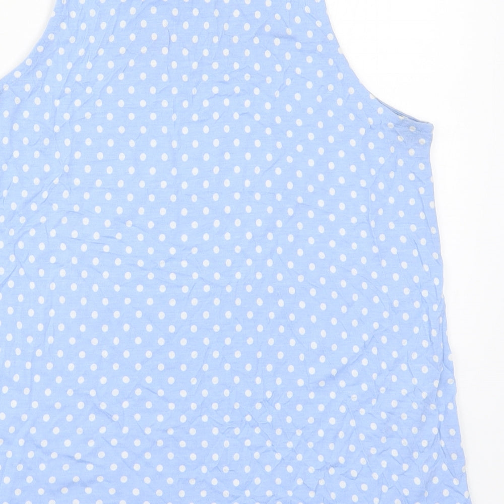 George Womens Blue Polka Dot Basic Tank Size 14