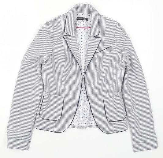 Atmosphere Womens Blue Striped Jacket Blazer Size 6