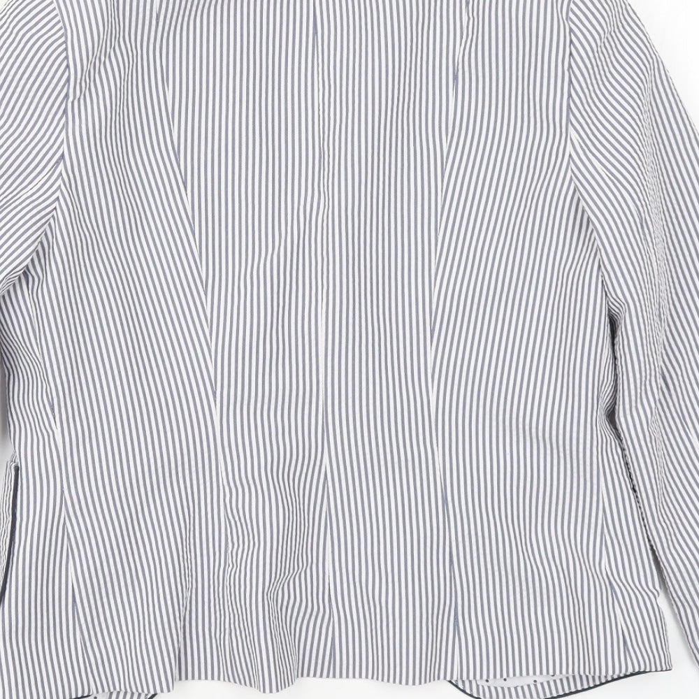 Atmosphere Womens Blue Striped Jacket Blazer Size 6