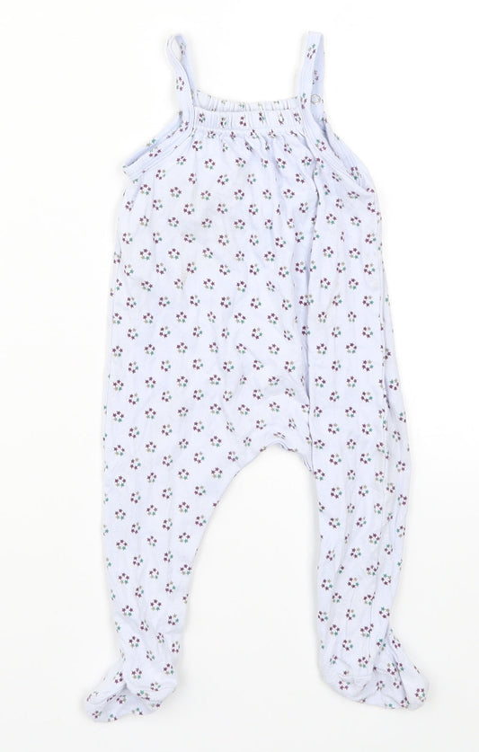 Preworn Girls Blue Geometric Cami One Piece Size 9-12 Months - Stars