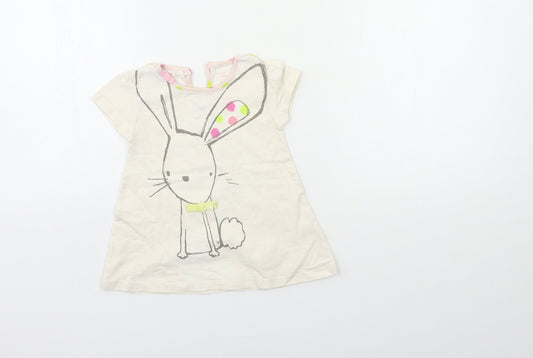 NEXT Baby Beige T-Shirt Dress Size 6-9 Months