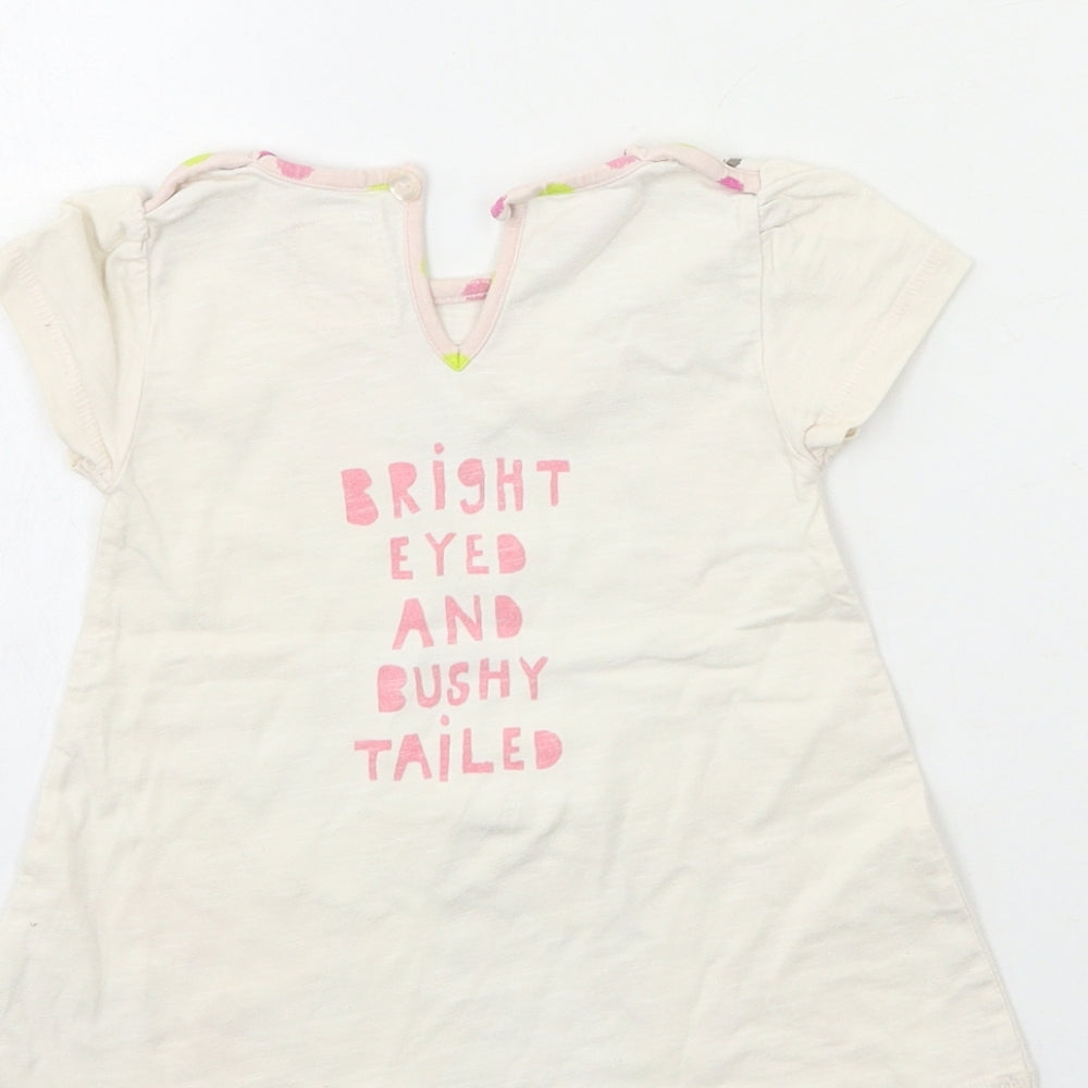 Brand and care label for Next Baby Beige T-Shirt Dress, size 6-9, Months