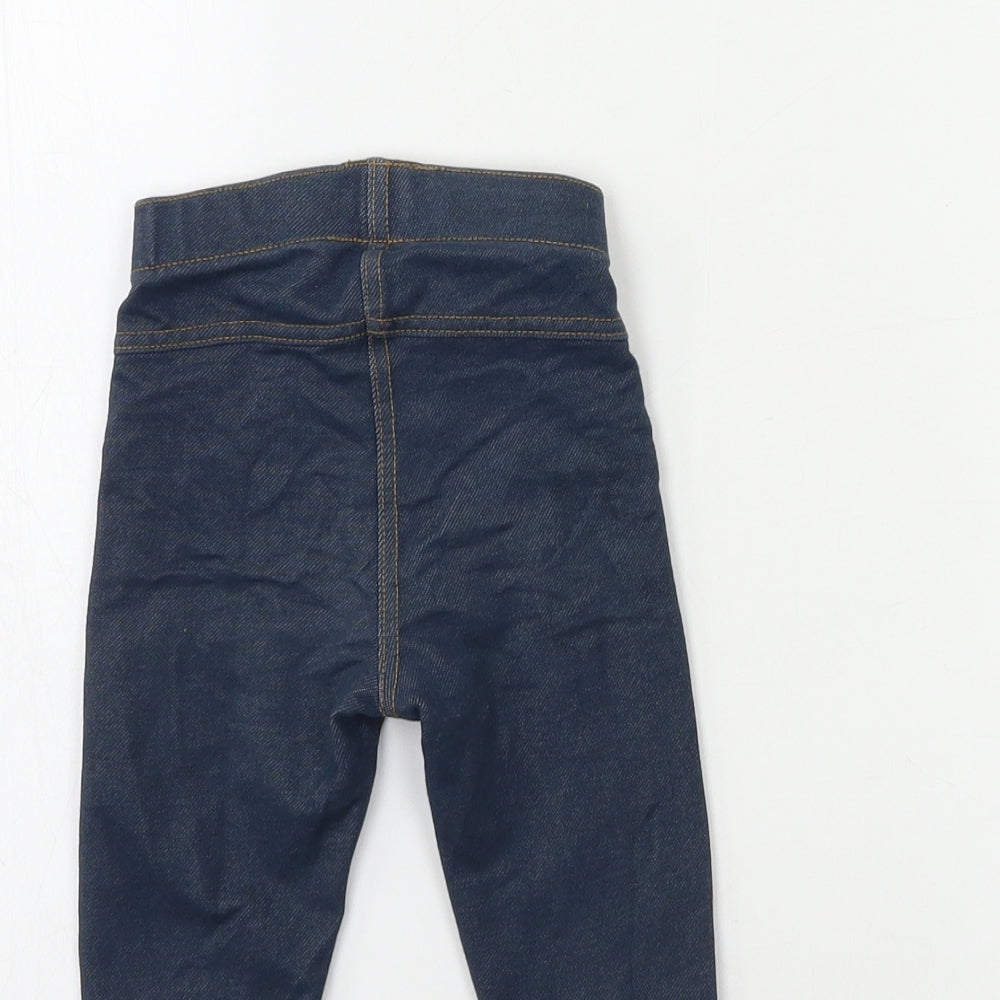 Brand and care label for Kiabi Baby Blue Denim Snow Pants Jeans, size 12, Months