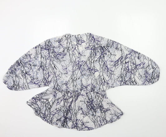 Marks and Spencer Womens Blue Floral Basic Blouse Size 8