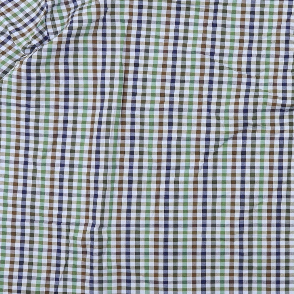 R B BOSTON Mens Blue Check Button-Up Size XL