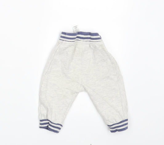 George Boys White Jogger Leggings Size 6-9 Months - Waist 14in; Inside leg 7in