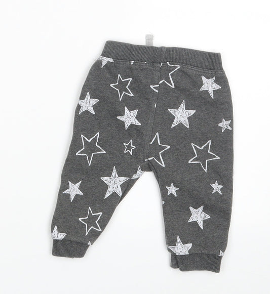George Baby Grey Jogger Leggings Size 3-6 Months - Waist 14in; Inside leg 7in