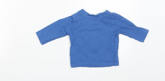 Primark Boys Blue Animal Print Basic T-Shirt Size 0-3 Months - Dinomite!