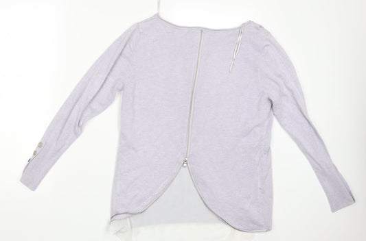 Womens UK Size 14 Mini Velvet Purple Pullover Jumper
