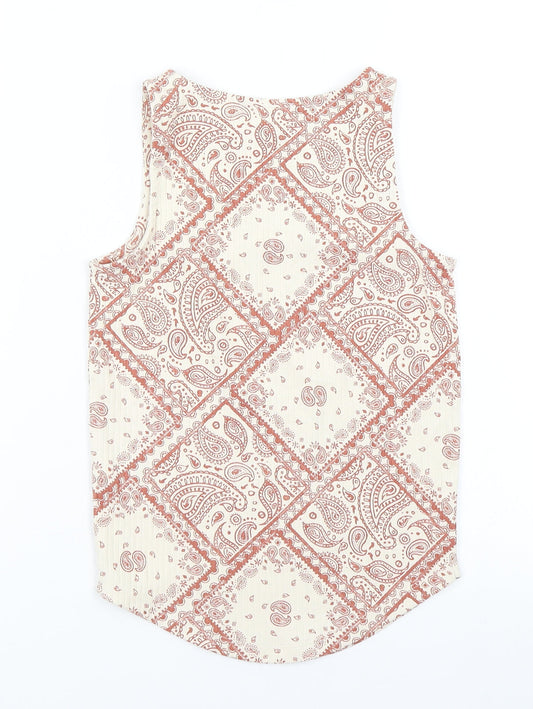 George Girls Brown Paisley Basic Tank Size 9-10 Years