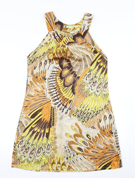 Miso Womens Brown Batik A-Line Size 8