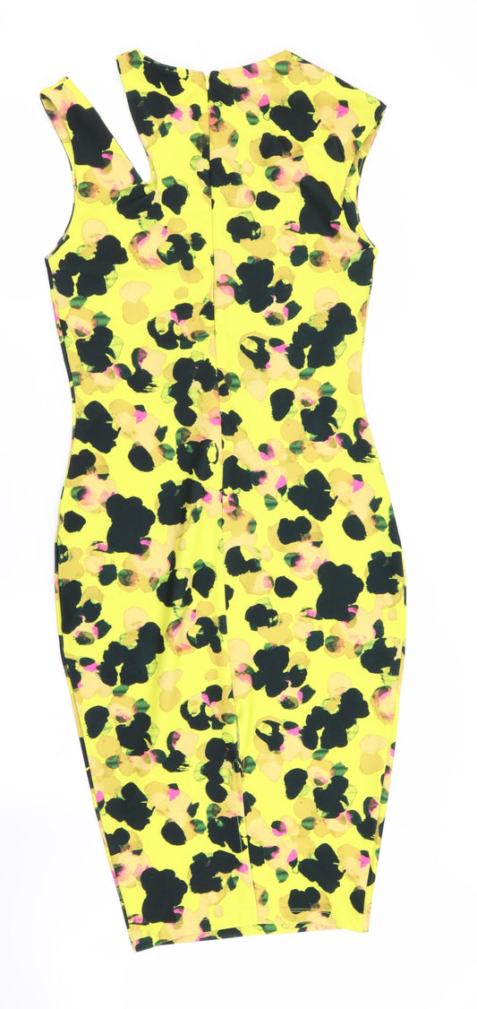 Preworn Womens Multicoloured Geometric Bodycon Size 10