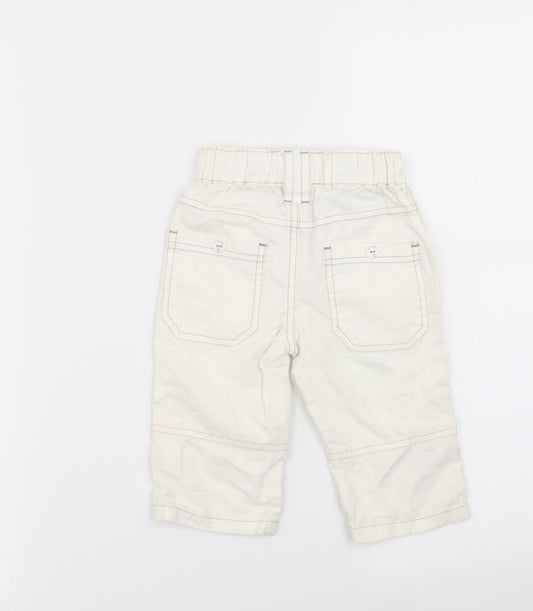 NEXT Girls White Capri Trousers Size 6-9 Months