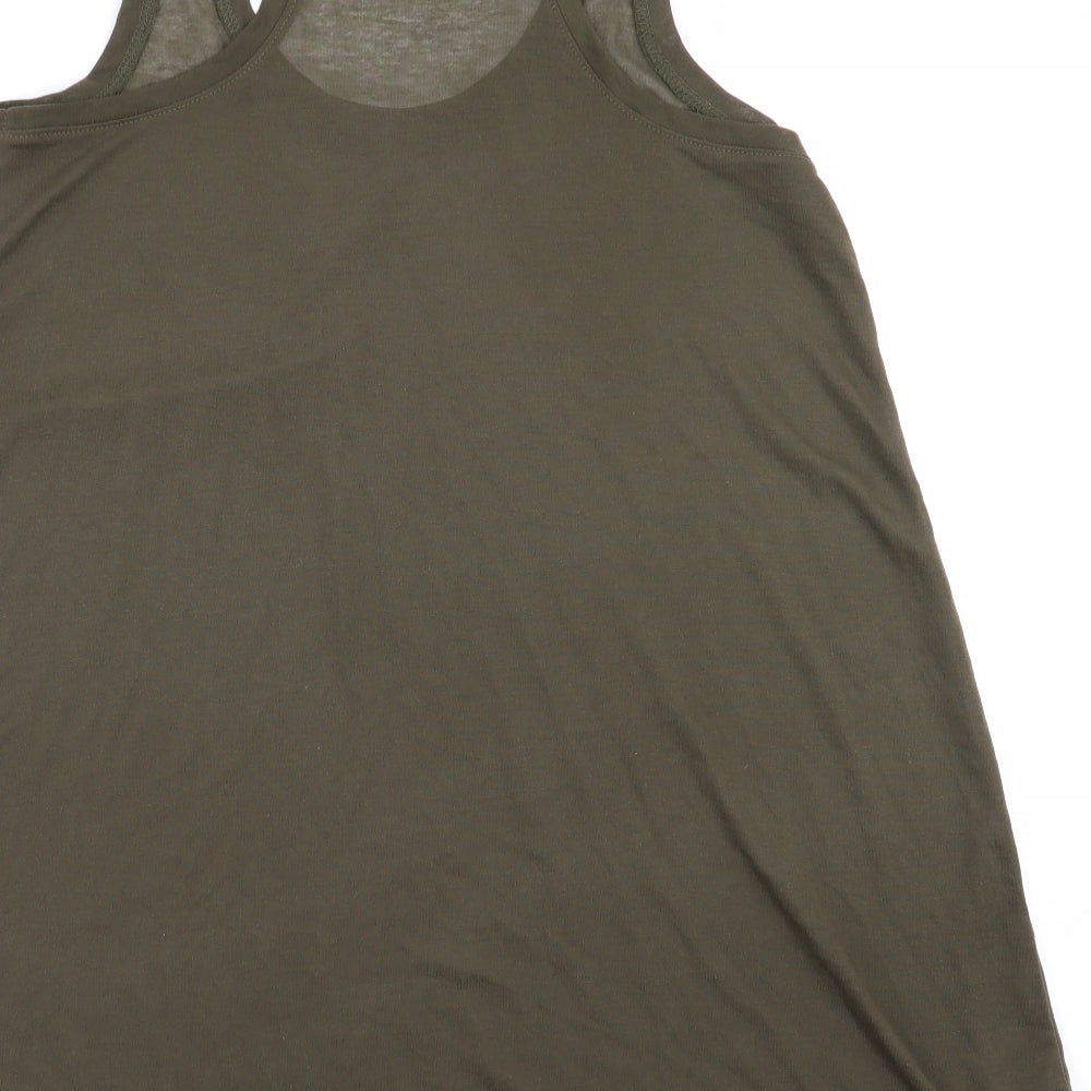 Womens UK Size XS H&M Green Basic Tank