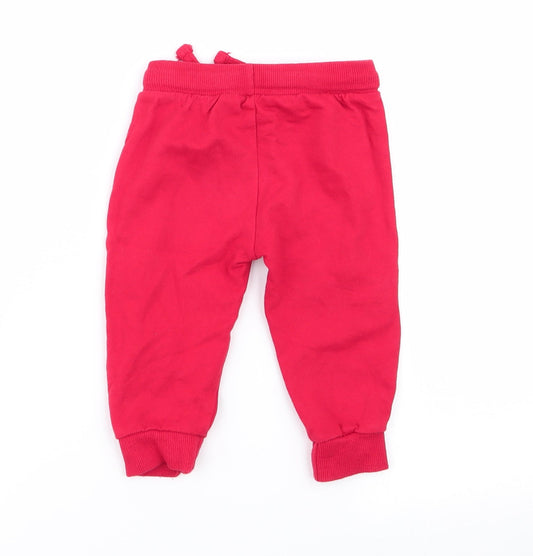 Disney Boys Red Jogger Trousers Size 12 Months