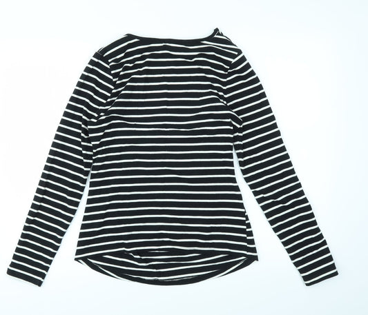 SheIn Womens Multicoloured Striped Basic T-Shirt Size S