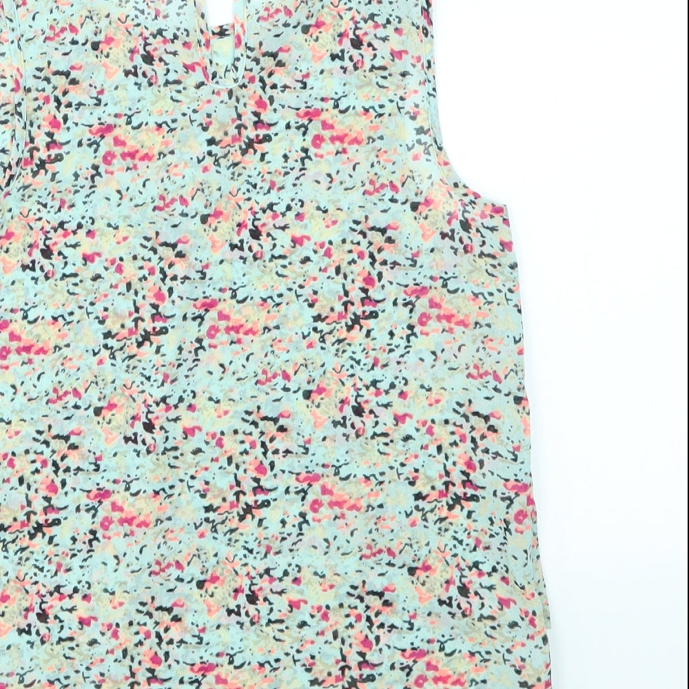 Brand and care label for YD girls’ multicoloured floral basic blouse, size 12-13, years