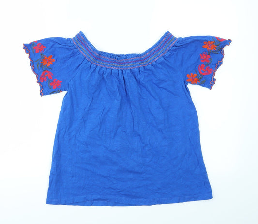 Papaya Womens Blue Basic T-Shirt Size 8