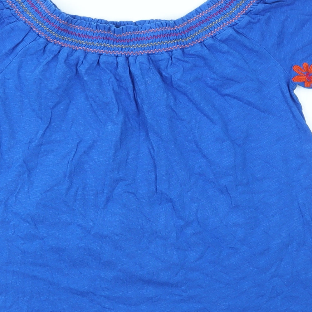 Papaya Womens Blue Basic T-Shirt Size 8