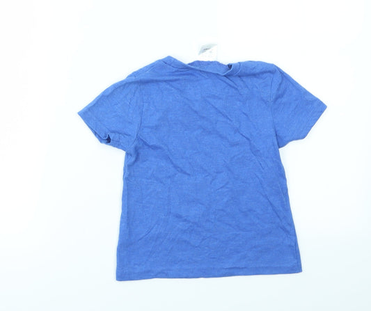 PEP&CO Boys Blue Animal Print Basic T-Shirt Size 3-6 Months