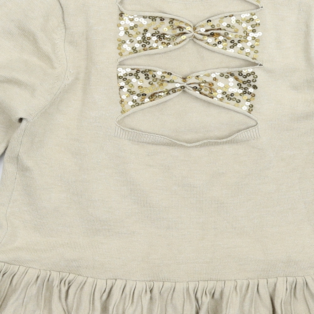 Womens UK Size S Preworn Beige Pullover Jumper