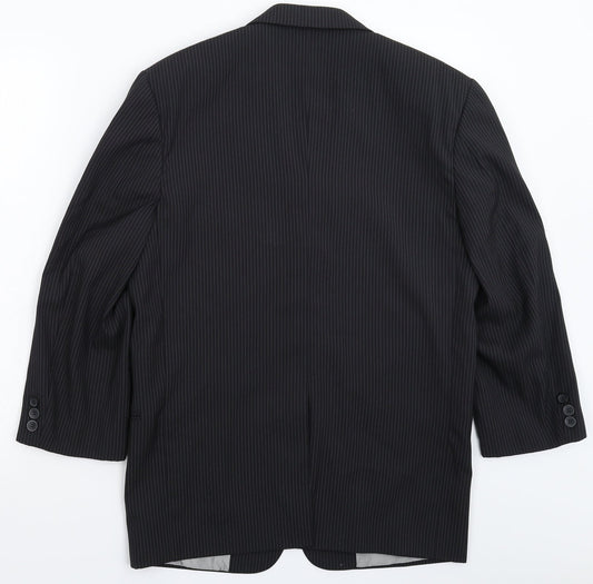 Device Womens Black Striped Jacket Suit Jacket Size 16