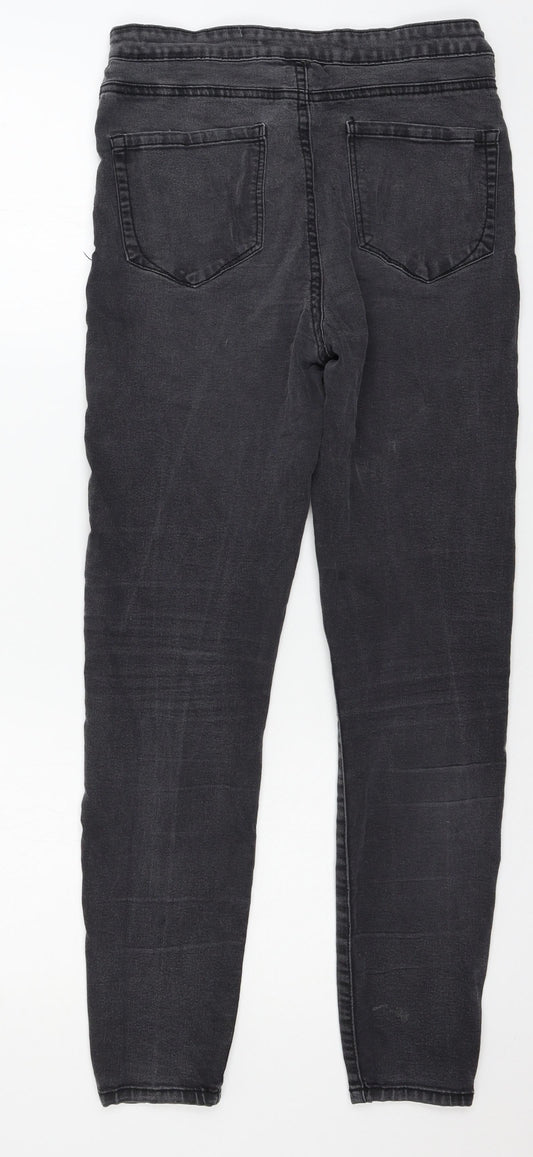 Denim & Co. Womens Grey Denim Skinny Jeans Size 12 L28 in