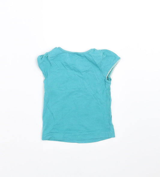 MINIMODE Girls Blue Basic T-Shirt Size 6-9 Months