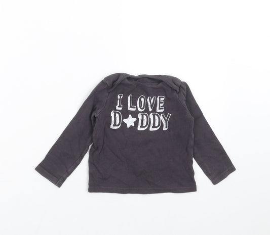 F&F Girls Grey Basic T-Shirt Size 12-18 Months - i love daddy