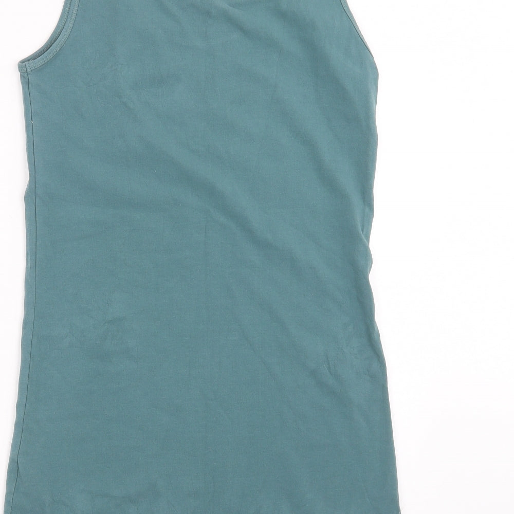 Womens UK Size L Only Green Basic Tank