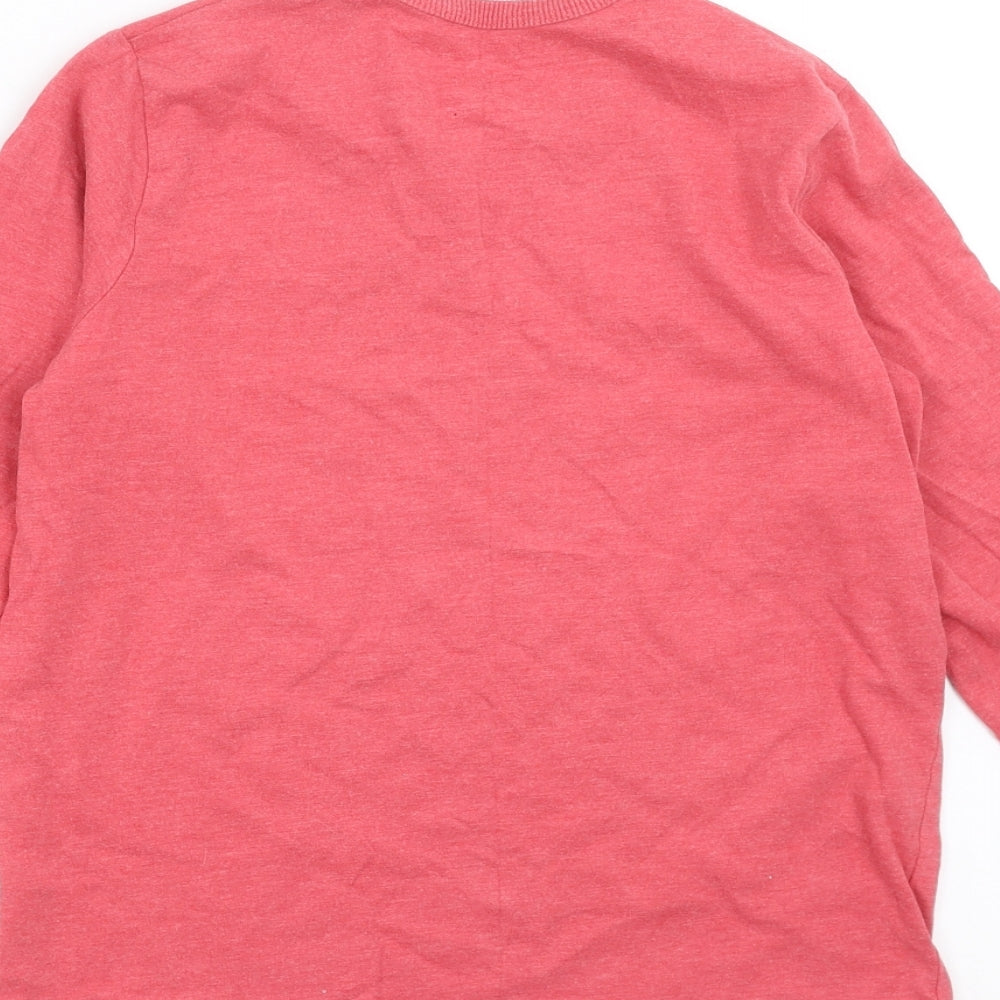 Brand and care label for Matalan girls’ pink basic t-shirt, size 8-9, years