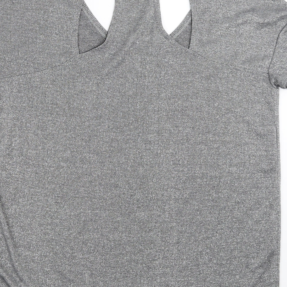 Womens UK Size 10 NEXT Silver Basic T-Shirt