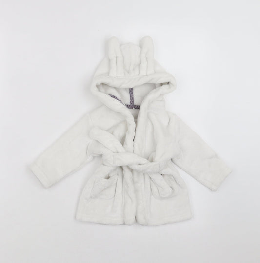 Billie Baby White Solid Robe Size 3-6 Months
