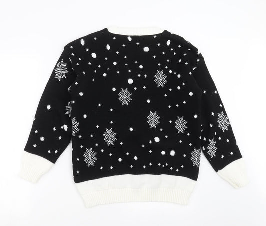 Sixth Avenue Womens Black Knit Pullover Jumper Size S - christmas