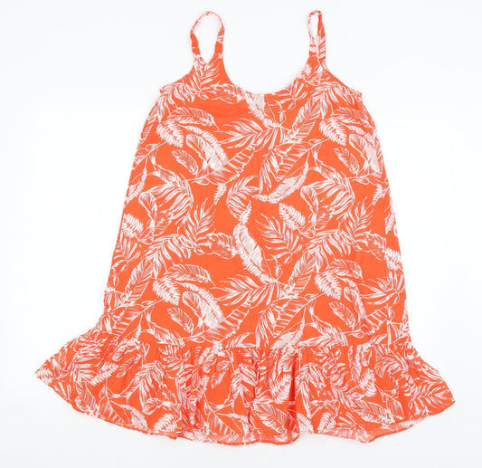F&F Womens Orange Floral Mermaid Size 8