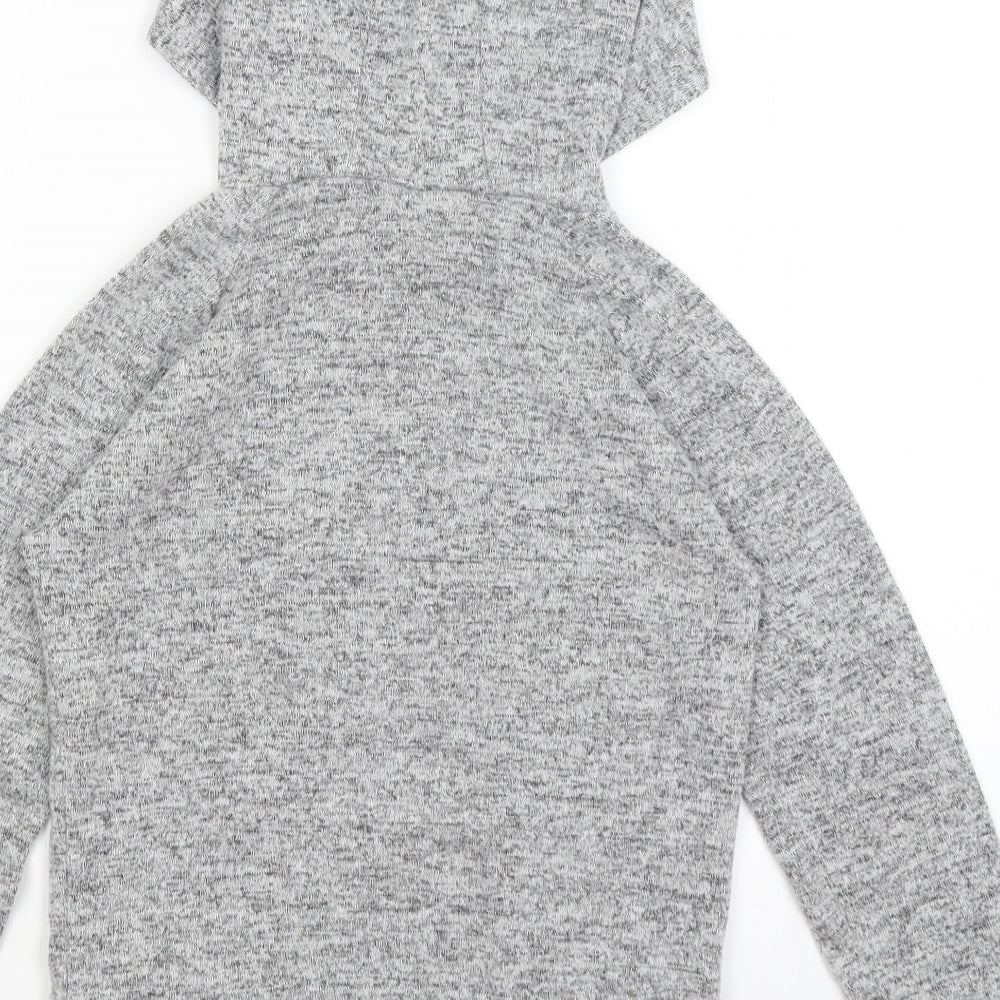 Brand and care label for Miss E-vie girls’ grey pullover hoodie, size 9-10, years