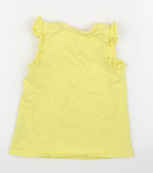 Matalan Girls Yellow Basic T-Shirt Size 2 Years