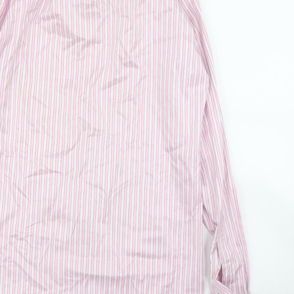 Raymond Shop Mens Pink Striped Button-Up Size M