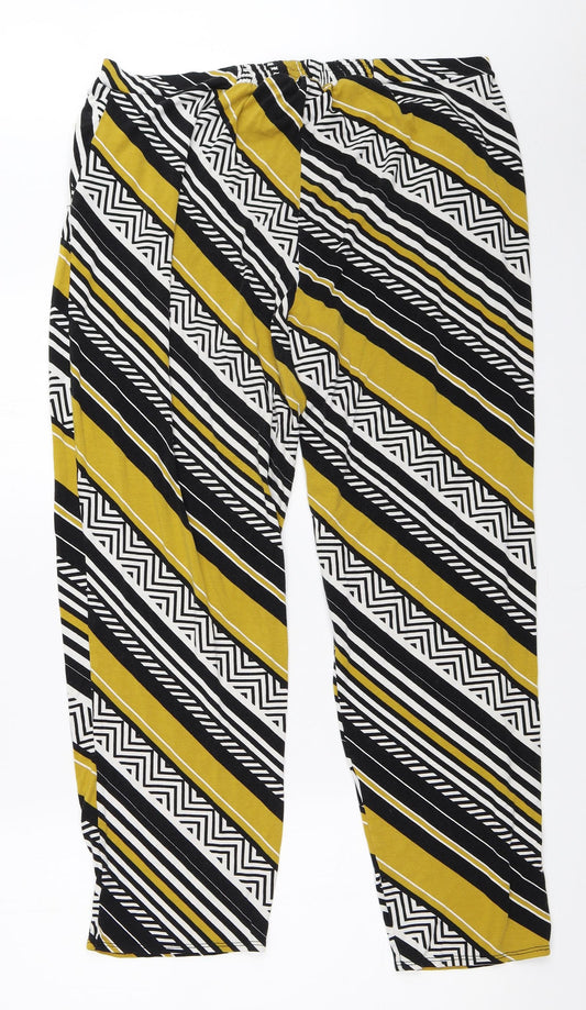 Blue Chameleon Womens Black Geometric Trousers Size 34 in L27 in